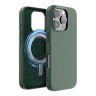 Elago для iPhone 16 Pro чехол PU Leather Midnight Green (MagSafe)