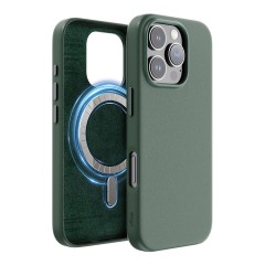 Elago для iPhone 16 Pro чехол PU Leather Midnight Green (MagSafe)