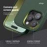 Elago для iPhone 16 Pro чехол PU Leather Midnight Green (MagSafe)