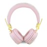 Guess наушники беспроводные накладные Bluetooth Headphones Round PU 4G Metal Logo Pink