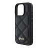 Guess для iPhone 16 Pro Max чехол PU Quilted with Script metal logo Hard Black