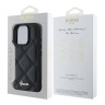 Guess для iPhone 16 Pro Max чехол PU Quilted with Script metal logo Hard Black