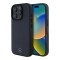 Mercedes для iPhone 16 Pro Max чехол Leather Textured and Smooth Metal logo Hard Navy (MagSafe)