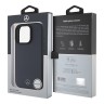 Mercedes для iPhone 16 Pro Max чехол Leather Textured and Smooth Metal logo Hard Navy (MagSafe)