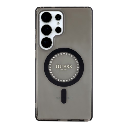 Guess для Galaxy S25 Ultra чехол PC/TPU Diamond Rhinestone Circle Hard Black (MagSafe)
