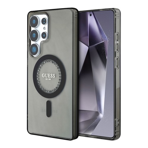 Guess для Galaxy S25 Ultra чехол PC/TPU Diamond Rhinestone Circle Hard Black (MagSafe)