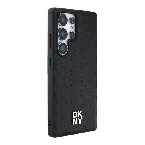 DKNY для Galaxy S25 Ultra чехол PU Repeat Stack metal logo Hard Black (MagSafe)
