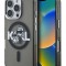 Karl Lagerfeld для iPhone 16 Pro Max чехол PC/TPU Sketch Karl&Choupette Glitter Black (MagSafe)