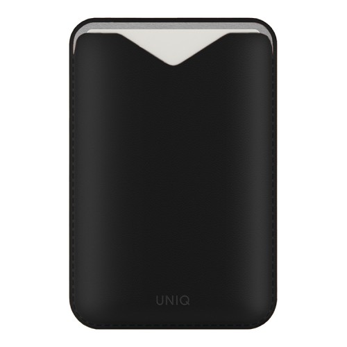 Uniq картхолдер Lyden EVO магнитный кожаный с подставкой для телефона, Black