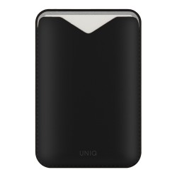 Uniq картхолдер Lyden EVO магнитный кожаный с подставкой для телефона, Black