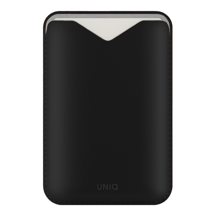 Uniq картхолдер Lyden EVO магнитный кожаный с подставкой для телефона, Black