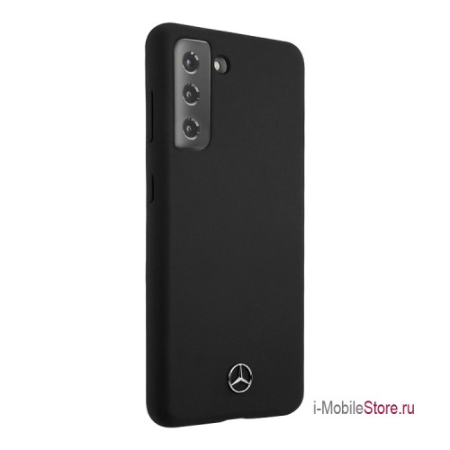 Чехол Mercedes Liquid Silicone Hard для Galaxy S21 Plus, черный