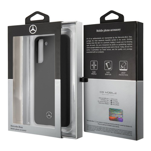 Чехол Mercedes Liquid Silicone Hard для Galaxy S21 Plus, черный
