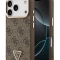 Guess для iPhone 17 Pro чехол PU 4G Triangle Diamond metal logo Gold camera Hard Brown (MagSafe)