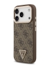 Guess для iPhone 17 Pro чехол PU 4G Triangle Diamond metal logo Gold camera Hard Brown (MagSafe)