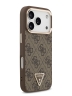 Guess для iPhone 17 Pro чехол PU 4G Triangle Diamond metal logo Gold camera Hard Brown (MagSafe)