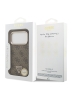 Guess для iPhone 17 Pro чехол PU 4G Triangle Diamond metal logo Gold camera Hard Brown (MagSafe)
