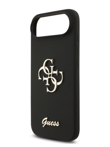 Guess для iPhone Air чехол Liquid silicone 4G Big and Script metal logo Hard Black
