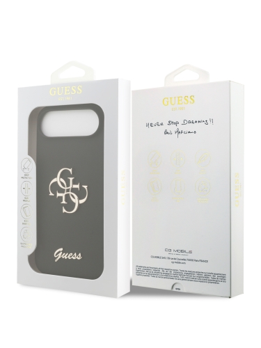 Guess для iPhone Air чехол Liquid silicone 4G Big and Script metal logo Hard Black