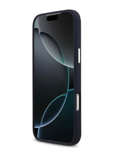 Lacoste для iPhone 17 Pro Max чехол Liquid silicone Lacquer Metal logo & Cam Hard Navy (MagSafe)