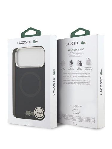 Lacoste для iPhone 17 Pro Max чехол Liquid silicone Lacquer Metal logo & Cam Hard Navy (MagSafe)