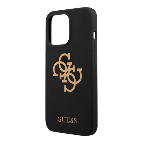 Чехол Guess Liquid Silicone 4G Big logo Hard для iPhone 13 Pro, черный