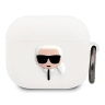 Чехол Lagerfeld Silicone case with ring Karl для Airpods 3 (2021), белый