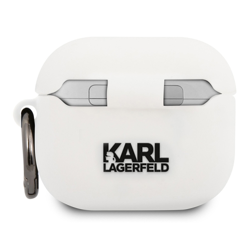 Чехол Lagerfeld Silicone case with ring Karl для Airpods 3 (2021), белый
