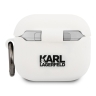 Чехол Lagerfeld Silicone case with ring Karl для Airpods 3 (2021), белый
