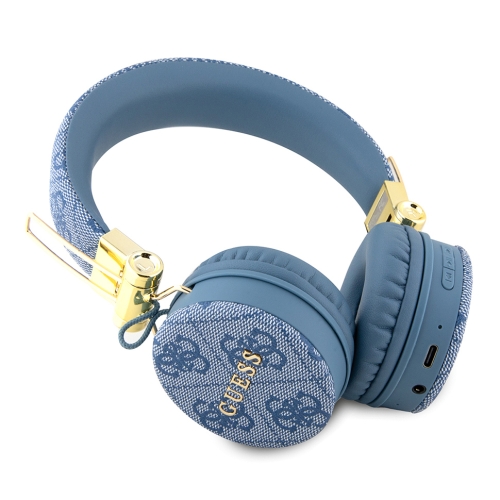 Guess наушники беспроводные накладные Bluetooth HP Round 4G with Classic Metal Logo Blue