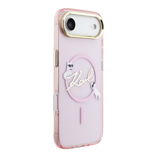 Karl Lagerfeld для iPhone Air чехол IML NFT Choupettes Script logo Metal Cam Hard Pink (MagSafe)