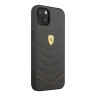Кожаный чехол Ferrari Quilted with metal logo Hard для iPhone 13, серый