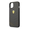 Кожаный чехол Ferrari Quilted with metal logo Hard для iPhone 13, серый