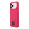 DKNY для iPhone 17 Pro чехол Liquid Silicone Stack Metal logo Hard Pink (MagSafe)
