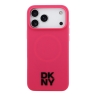DKNY для iPhone 17 Pro чехол Liquid Silicone Stack Metal logo Hard Pink (MagSafe)