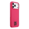 DKNY для iPhone 17 Pro чехол Liquid Silicone Stack Metal logo Hard Pink (MagSafe)