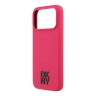 DKNY для iPhone 17 Pro чехол Liquid Silicone Stack Metal logo Hard Pink (MagSafe)