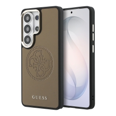 Guess для Galaxy S26 Ultra чехол PU with Perforated 4G logo Metal camera Hard Brown (MagSafe)