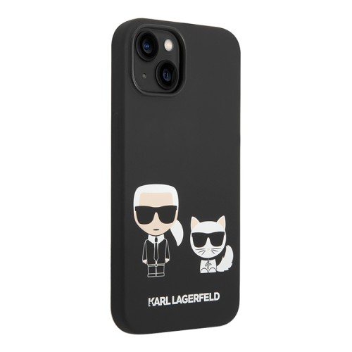 Чехол Lagerfeld Liquid silicone Karl & Choupette Hard для iPhone 14, черный
