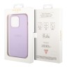 Чехол Guess PU Saffiano with Metal logo Hard для iPhone 14 Pro Max, фиолетовый