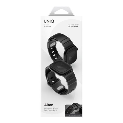 Uniq для Apple Watch 42/41/40 mm ремешок Alton Silicon Strap Midnight Black