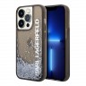 Чехол Lagerfeld Liquid glitter Elongated logo Hard Translucent для iPhone 14 Pro Max, черный