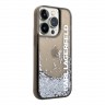 Чехол Lagerfeld Liquid glitter Elongated logo Hard Translucent для iPhone 14 Pro Max, черный