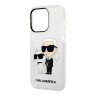 Чехол Lagerfeld NFT Karl & Choupette Hard для iPhone 14 Pro, прозрачный/блестящий