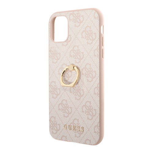 Чехол Guess PU 4G + Ring Hard для iPhone 11, розовый