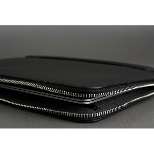 Чехол-папка Bustha Zip Folio Leather для MacBook Air 13 | Pro 13 (2018/22), Noir