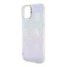Guess для iPhone 15 чехол PC/TPU Peony glitter +Nylon Hand cord Hard Iridescent Purple