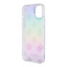 Guess для iPhone 15 чехол PC/TPU Peony glitter +Nylon Hand cord Hard Iridescent Purple