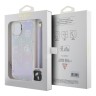 Guess для iPhone 15 чехол PC/TPU Peony glitter +Nylon Hand cord Hard Iridescent Purple