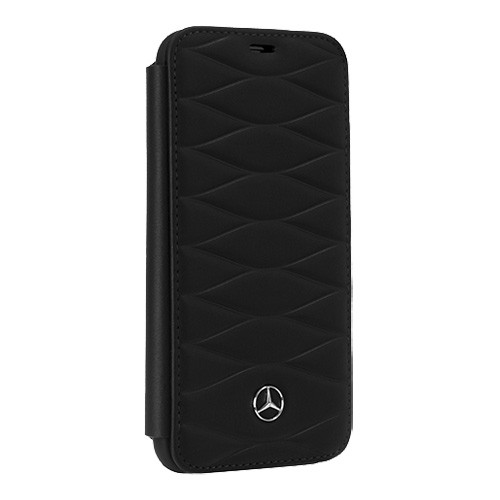 Кожаный чехол Mercedes Pattern III Booktype для iPhone X/XS, черный